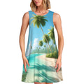 sans manches Augenstern Palm-Tropical-Beach pour femme, coupe trapèze, avec 2 poches latérales